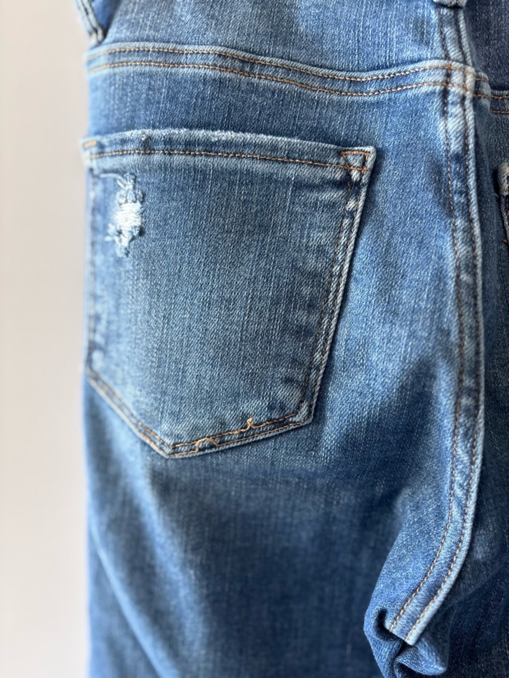 Flying Monkey High Rise Distressed Blue Flare Jeans - Picture 7 of 14